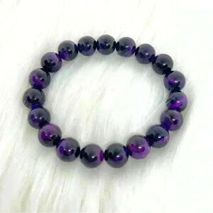 Purple Violet Tiger Eye Stone Bracelet